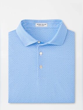 Peter Millar Shake It Up Performance Jersey Polo Summer Comfort Blue Large NWT